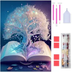 【特価商品】DIY 5Dモザイクアート 手作り絵画手芸キット ダイアモンドビーズ絵画キット ダイヤモンド塗装 ブック＆ツリーキット 全面貼り付けタイプ キット 芸術品 ダイヤモンドアート 家用装飾 ダイヤモンドアート 30x40cm Rinimie