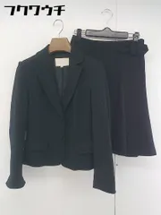◇ NATURAL BEAUTY BASIC ウール 膝丈 シングル ジャケット スカート セットアップ上下 サイズ 34 ブラック レディース  【中古】 【1110120014883】