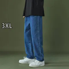 [3XL]メンズ ファッション 服 オシャレ シンプル 大人 かっこいい 大きいサイズ ストリート 紳士服 秋　冬 ベルベット ジーンズ ストレート ワイド レッグ カジュアル ロング パンツ