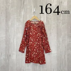 ap2085-3 ZARA Girls casual collection ザラ KIDS キッズ ワンピース 160 13~14Y 164cm 赤 小花柄 花柄 長袖 薄手上品 シンプル 13~14歳