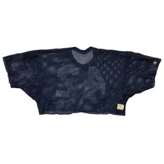 Champion(チャンピオン) 80's ゲームシャツショート丈リメイクメッシュトップス/ヴィンテージカットソー XL ネイビー 80年代