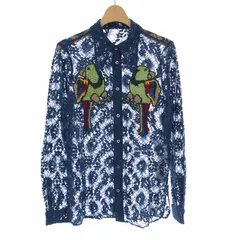 GUCCIグッチ 16SS スウェード切替コート 刺繍 GG柄 GGスプリーム