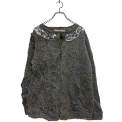 ZARA モヘア ウール混紡 ニット セーター カーディガン L レディース グレー ザラ スパンコール 古着卸 アメリカ仕入 a603-5729