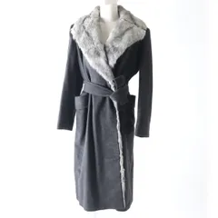 極美品★正規品 JIL SANDER ジルサンダー ヴィンテージ ラムファー使い ベルト付き アンゴラ混 ロングコート レディース グレー 36 伊製 h04-st30306-121のサムネイル