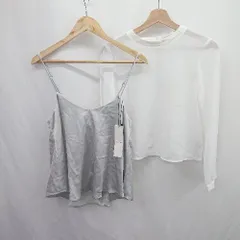 ◇ ⊂　美品 ココ ディール セット キャミソール シアーカットソー サイズ2 ライトグレー系　ホワイト系 レディース E  【1507280006290】のサムネイル