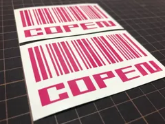 車種変更可能 カラー選択可能 2枚セット COPEN バーコード カッティングステッカー コペン 3BA-LA400K DBA-LA400K改 DBA-LA400K ABA-L880K LA-L880K