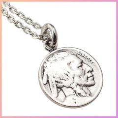 ☆人気商品☆[石輝] 5セント コイン ペンダント ネックレス 硬貨 メンズ アメリカ シルバーカラー [484aln]