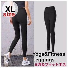 XL ヨガパンツ スポーツウェア レディース レギンス 着痩せ 黒 ジム ウェア
