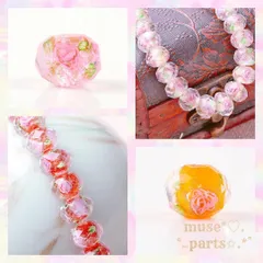 アソート各2個18個まとめ売り 12mmとんぼ玉4こ 青緑色 トンボ玉葉有 薔薇 バラ フラワーパーツ 花柄 リーフ ボタニカル ベネチアンビーズ風ボタンカットビーズ カットガラス ランプワークビーズ 琉球ガラス 蜻蛉玉 浴衣 プレスレットピアスイヤリング キ