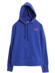 【お得なクーポン配布中!】 ノースフェイス スウェット フード パーカー レディース XS 古着 The North Face トレーナー スエット 裏起毛 ロゴ 刺繍 アウトドア ブルー