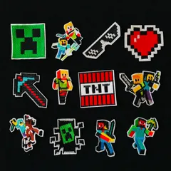 マインクラフト マイクラ 刺繍アイロンワッペン 12枚セット