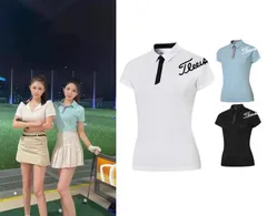Titleist ゴルフトップス レディース Tシャツ POLO 半袖 夏 S-XXLサイズ ゴルフウェア 3色選択可能
