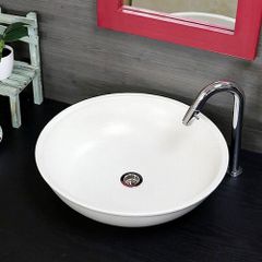 信楽焼 手洗い鉢 洗面ボウル 陶器 幅44.5cm 大型サイズ 白マット手洗い鉢 tr-4100