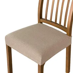 Subrtex 椅子カバー 座面のみ 伸縮素材 張り替え用 洗える 取り外し簡単（2枚セット、砂色）