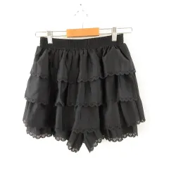 レストローズ L'EST ROSE キュロットスカート ミニ レース 黒 2 *A155