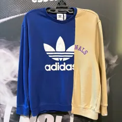adidas(アディダス) ブルー/ベージュ カラー ブロック パーカー