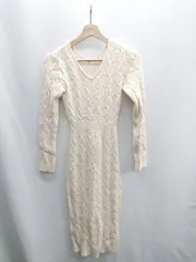 ◇ ⊇ LIP SERVICE リップ サービス 長袖 膝丈 ワンピース サイズM オフホワイト レディース E  【1410100054541】