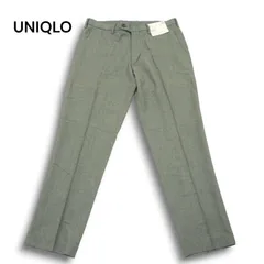 【新品 未使用】 UNIQLO ユニクロ 春夏 DRY★ ストレッチ スラックス パンツ Sz.88cm メンズ グレー