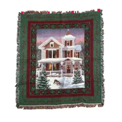 vintageラグ カーペット ホワイト ハウス クリスマス 2033