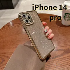 【SHOPS M】iPhone14 pro スマホケース 金 ラメ キラキラ ラインストーン シンプル 軽量 おしゃれ かわいい E028