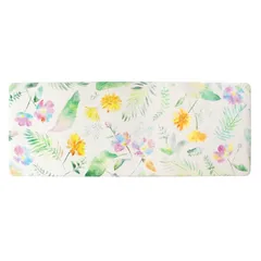 【在庫処分】オカ(OKA) ササっと拭けるマット キッチンマット 約45cm×120cm アイボリー(フィオレ) (拭ける PVC 塩化ビニル)