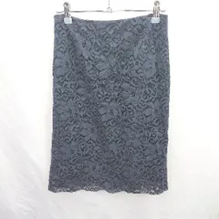 ◇ ⊂ アンタイトル 柄入り 膝丈 タイト スカート サイズ1 ネイビー系 レディース E  【1507280000434】