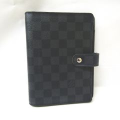 Tj963574 ルイ・ヴィトン　LOUIS VUITTON　手帳カバー　ダミエグラフィット　アジェンダMM　R20242  イニシャル入り　中古