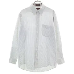 Chaps by Ralph Lauren チャップスバイラルフローレン 70s ヴィンテージ ストライプ柄 長袖 ボタンダウンシャツ 151/2 ホワイト コットンシャツ メンズ 古着