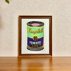 新品☆額縁付アートポスター(BRUCE MCGAW GRAPHICS)☆アンディ・ウォーホル（Andy Warhol）☆ポップアート☆カラーキャンベル☆Colored Campbell's Soup Can, 1965 (green & purple)☆52