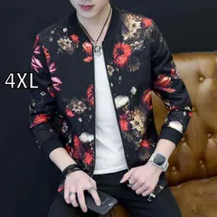 [4XL]秋冬 コーデ メンズ  服 シンプル ファッション オシャレ 大人 かっこいい 大きいサイズ ストリート 紳士服  オール シーズン 花柄 プリント ジャケット アウター カジュアル アウター