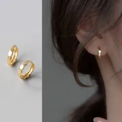 六角形 ミニフープ ピアス ゴールド サージカルステンレス アレルギー対応 フープ 多角形 ペア おしゃれ シンプル 軽量