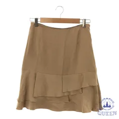 【訳アリ】 INED イネド スカート ミニスカート 台形 フレア フリル レディース ブラウン 11 日本製 901-15134 送料無料 古着