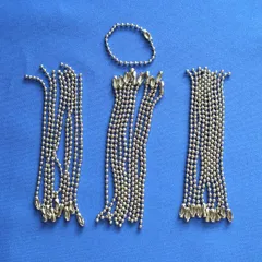 ボールチェーン　シルバー　長さ10cm　ボール直径2mm　30本セット【キーホルダー ストラップ アクセサリー タグ付け ハンドメイド フリマ フリーマーケット 手作り バザー】