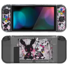 【新着商品】PlayVital スイッチに対応する保護ケース、Switchに対応用ソフトTPUスリムケースカバーカラフルなABXYボタンキャップ付き、パターン付き保護シェル【パンキーウサギ】 1