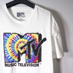 エムティーヴィー MTV Tシャツ 半袖 メンズ M クルーネック プリントロゴ 古着