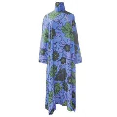 22aw christian wijnants クリスチャンワイナンツ 花柄ワンピース ドレス 長袖 ハイネック フラワー ロング丈 36 紫 パープル レディース 古着 中古 USED