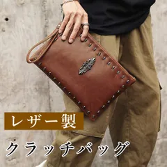 クラッチバッグ ハンドバッグ レザー おしゃれ ブラウン
