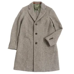極美品□22AW ETRO/エトロ BEN ETRO ESSERE 裏ペイズリー/チェック柄 ウール×カシミヤ チェスターコート ブラウン系 48イタリア製 正規品のサムネイル