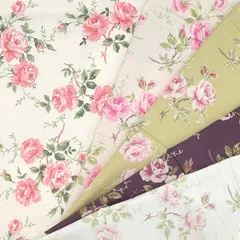 バラ柄15枚/29×44cm/綿100%/ シャーティング/YUWA/生地布/Y-859