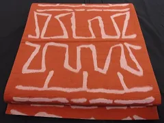 平和屋着物■全通柄袋帯　紬地　幾何学　正絹　逸品　A-az4800