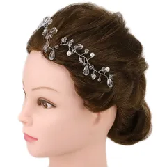 ヘッドドレス 髪飾り ジュエリー ヘッド アクセサリー ウエディング パーティー かんざし 簪 花 洋装 ドレス 大きい パール 着物 和装 袴 振袖 成人式 結婚式 フォーマル W13 303-252 p912　Si