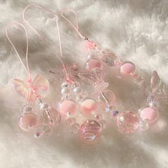 ビーズキーホルダー 3本セット アクリルキラキラビーズ使用♡˚✧₊⁎