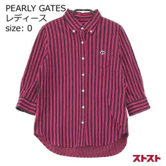 PEARLY GATES パーリーゲイツ 七分袖シャツ ストライプ柄 レッド系 0 [240001818648]#