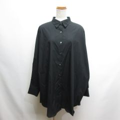 未使用品 ミズイロインド mizuiro ind 25SS パンチング ワイド シャツ 黒 ブラック 長袖 オーバーサイズ 日本製 タグ付き レディース ミズイロインド mizuiro ind 25SS パンチング ワイド シャツ 黒