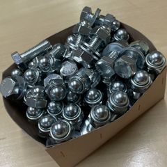 六角ボルト M12セット ワッシャー/袋ナット付き DIY・日曜大工に。素材にも。