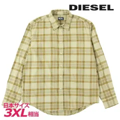 新品・未使用 ディーゼル DIESEL [3XLサイズ相当] 長袖フランネルシャツ メンズ チェック柄 オーバルDステッチロゴ S-UMBE-CHECK-NW