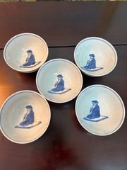 上出長右衛門窯　汲出茶碗　笛吹　九谷焼　5点