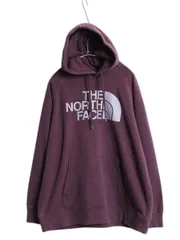 【お得なクーポン配布中!】 US企画 ノースフェイス プリント スウェット フード パーカー レディース XL アウトドア プルオーバー トレーナー 裏起毛 大きいサイズ 紫
