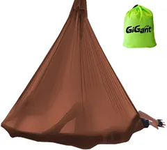 GiGant ギグアント エアリアルヨガ 5ｍx2.8ｍ ハンモック 単体 空中ヨガ 反重力 エクササイズ エアロ( ショコラブラウン)