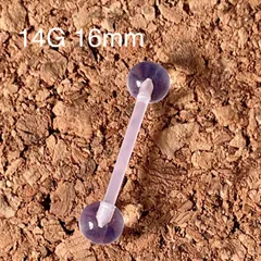 1本 14G 16mm 透明ピアス ストレートバーベル 舌ピアス　ボディピアス